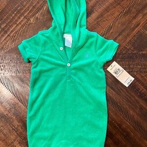Green Hooded Kids Shirt 6M by Ralph Lauren